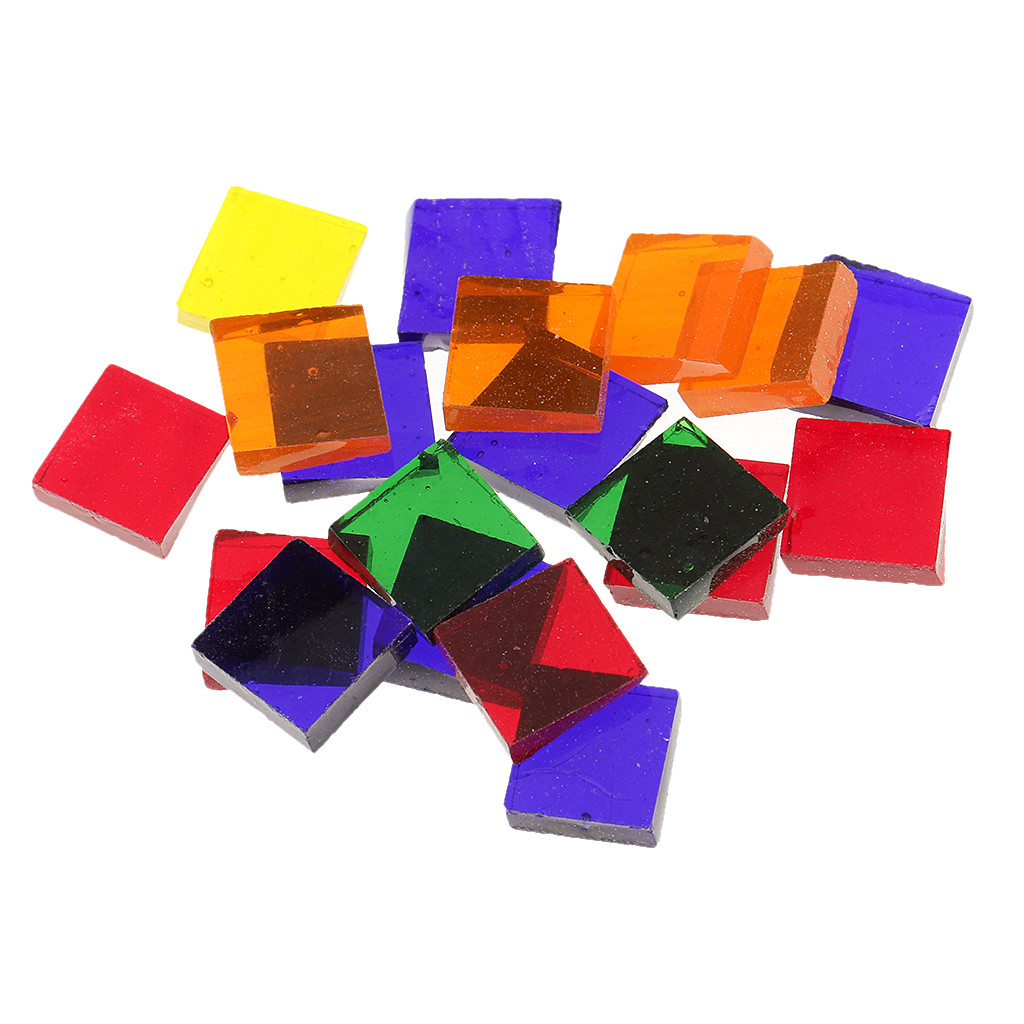 500 Mosaic Tiles Colored Glass Pieces Arts & Crafts. Schools, Tessera