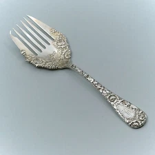 Chrysanthemum by Durgin Sterling Silver 6 1/4" Sardine Fork Monogram "ML"