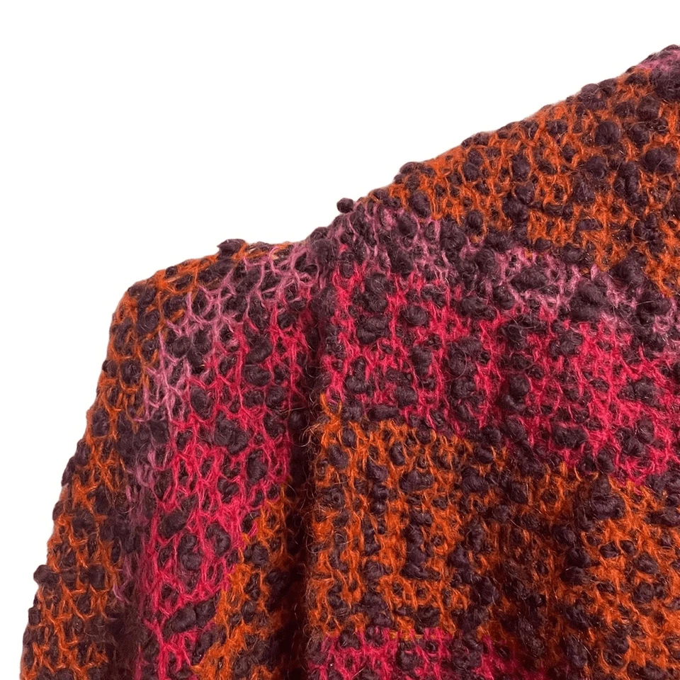 Rachel Roy Purple Orange Wool Blend Knit Open Front Cardigan Sweater Size MED - Imagem 3 de 4