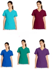 HeartSoul Womens Scrubs Pitter-Pat V-Neck Shirt 20710 All Colors & Sizes NWT