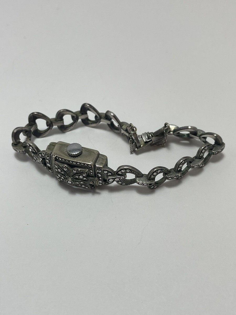 Bucherer Swiss Vintage Hidden Watch Marcasite Bracelet 17  display picture 1