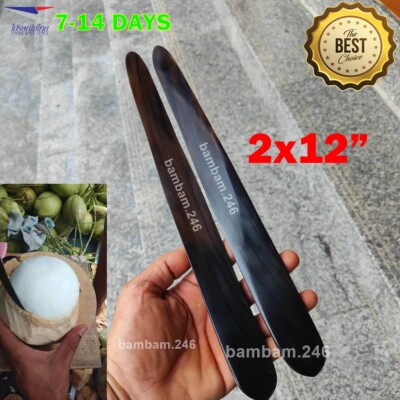 2x12'' Coconut Knife Scraping Coconut Meat Peeler Coconut Tool Opener Natural Han