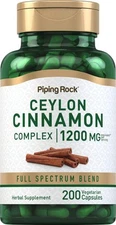 Ceylon Cinnamon Complex 1200 mg | 200 Vegetarian Capsules | by Piping Rock