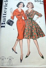 LOVELY VTG 1950s DRESS BUTTERICK Sewing Pattern 14/34
