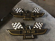352 Metal Fender Emblems 1963 1964 Ford Galaxie Bird Style New Pair Gold 352 Metal Fender Emblems 1963 1964 Ford Galaxie Bird Style New Pair Gold