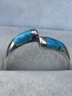 Vintage 925 Sterling Silver Ring Size P Turquoise Hippy Dainty