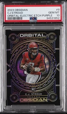 2023 PANINI OBSIDIAN ORBITAL ELECTRIC ETCH PURPLE #9 CJ STROUD 58/75 PSA 10