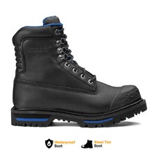 Tarantula 8" Steel Toe Men’s Waterproof Work Boot - Black (by Chinook® Footwear)