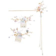  Chinese Hair Accessories Hair Sticks With Chain Chinese Hanfu Hair Pins Side 