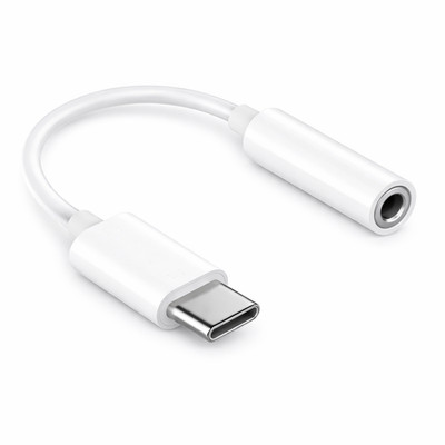 USB TYP C Audio Adapter auf 3,5mm Kopfhörer Headset Klinke AUX Kabel WEIß