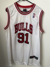 Nike Chicago Bulls Dennis Rodman 91 White Home Jersey Men s Large L