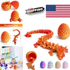 3D Printed Dragon Egg 12 Inch Gemstone Red Mix Gold Flexible Fidget Toy