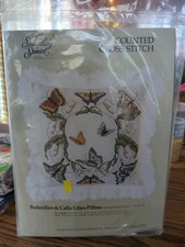 Something Special Butterflies  Calla Lilies Pillow Counted Cross Stitch Kit