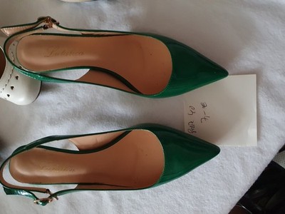 Slingback Pumps Grün Lack Größe Gr. 40