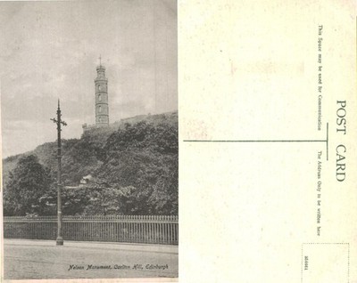 Vintage Postkarte - Nelson Monument, Calton Hill, Edinburgh - UNBESPIELT