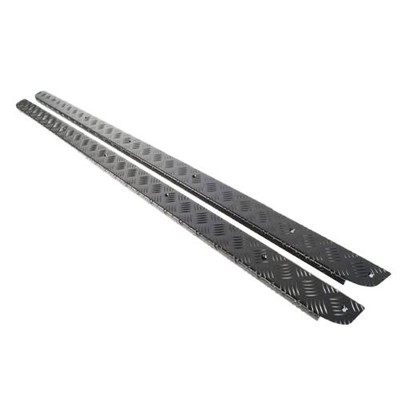 LAND ROVER DEFENDER 110 (2-TÜRER) SCHWARZ SCHWELLERSCHUTZ 3MM & EDELSTAHL BEFESTIGUNGEN