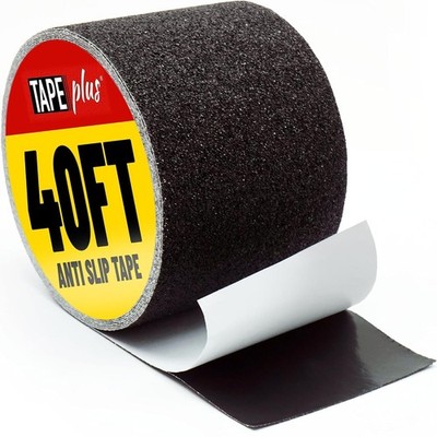 TapePlus Grip Tape for Stairs - 4 in x 40 ft, Black - 80-Grit W