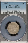 1918 S Buffalo Nickel PCGS G 06 2 Feathers FS-401 - *DoubleJCoins* JL1100-407