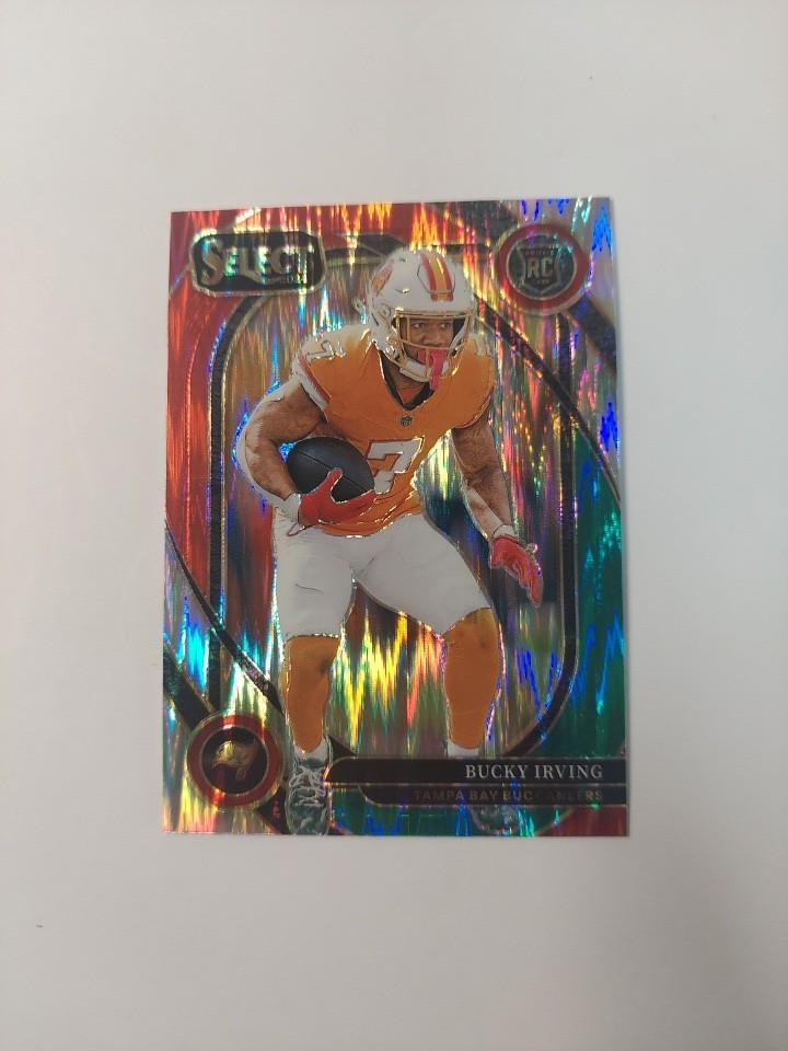 2024 Panini Select - Club Level Bucky Irving #239 Green & Red Shock Prizm (RC)