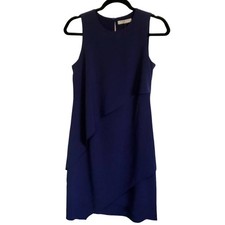 NWOT Halston Heritage Purple Tiered Shift Dress Size 2 Sleeveless Work Party