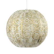 Spherical Vintage Moroccan Pendant Lamp Shade in Brushed Cream Gold by Happy ...