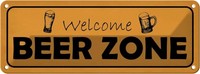 Blechschild 10X27 Cm Welcome Beer Zone Essen Trinken Deko Geschenk Metall Schild