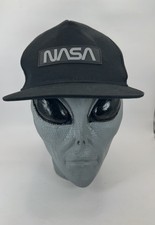 NASA Black Snapback Hat Flat Bill Official Logo Adjustable Cap