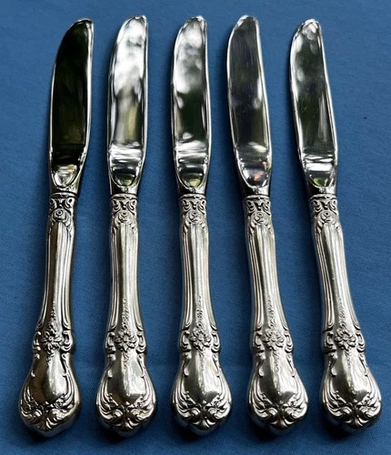 Set of FIVE Towle Sterling Silver Old Master Hollow Handled Butter Spreaders
