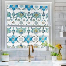 Privacy Film Static Cling Stained Glass Window Film Decorative 17.7x39.4 Inch