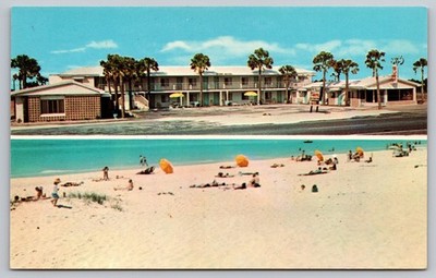 Surf Motel Panama City Beach FL Chrome Postcard Florida Beach Scene