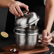 Versatile Stainless Steel Instant Noodle Bowl with Handle Unbreakable Lunchbox