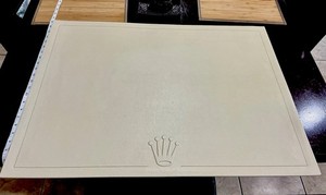 Authentic RARE Full Size Rolex Leather Cream Stitched Desk Cover