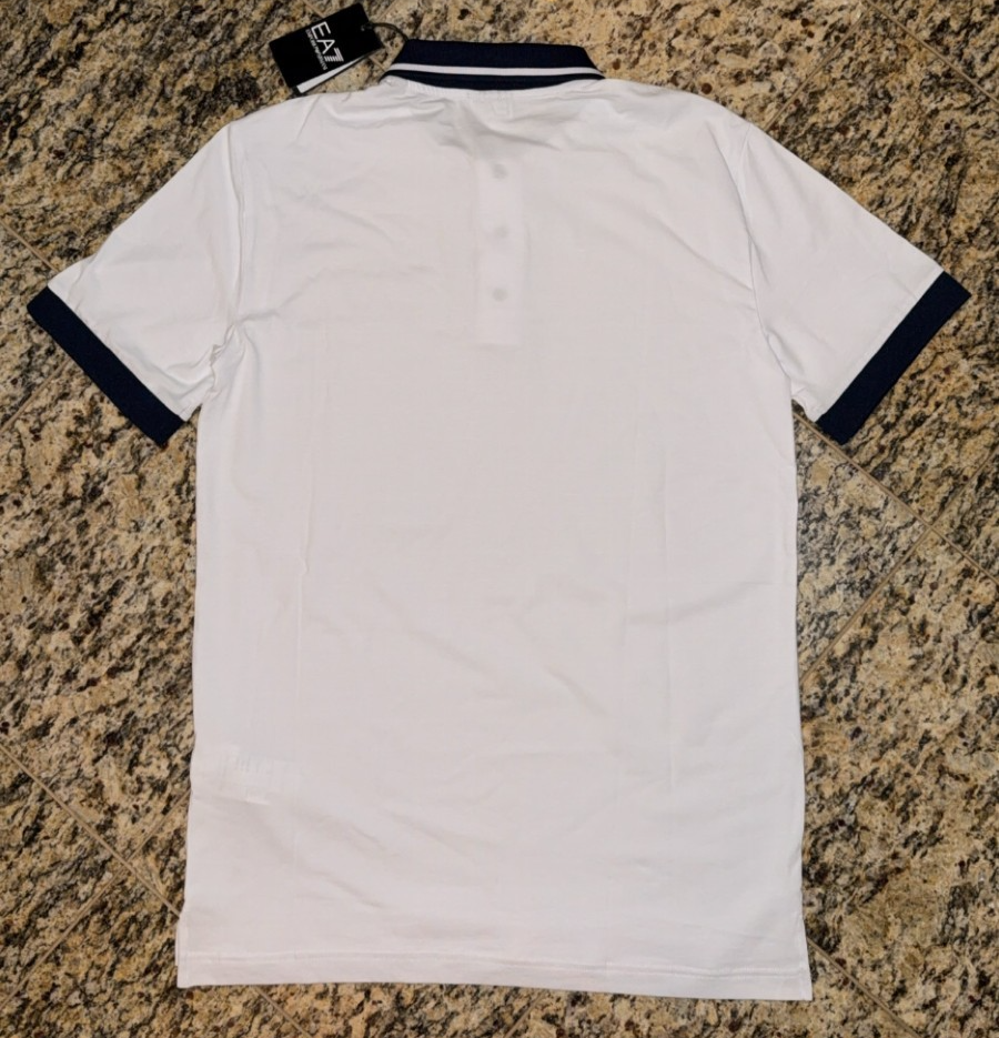 EMPORIO ARMANI $125 Polo Shirt White EA7 Logo AUTHENTIC NEW Sizes