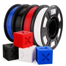 PETG Filament 1.75mm,PETG 3D Printer Filament Bundle,Black,White,Red,Blue Fil...