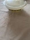 Vintage Pyrex 2 qt. Casserole 1964 (024) Verde Green Square Flowers (Opal Glass