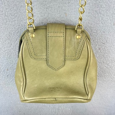J.W. Hulme Co Olive Green Leather Chain Strap Shoulder Bag Evening Purse