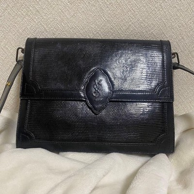 バッグ Vintage Saint Laurent Lizard ShoulderBag Yves Saint Laurent Shoulder Bag Lizard Embossed Leather Vintage