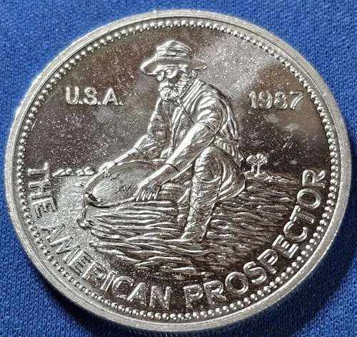 A 1987 Engelhard 1oz Silver American Prospector Round. Vintage!!!