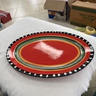 gibson elite pueblo springs Serving Platter Red W/ Rings Or Fiesta Colors Pride