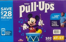 Huggies Pull Ups Training Pants for Boys Size 4T/5T, 38-50 lbs- 102 Count - NEW