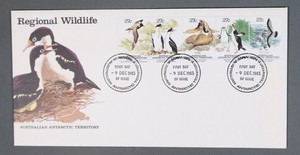 MayfairStamps Australian Antarctic Territory FDC 1983 Strip Regional Wildlife Fi