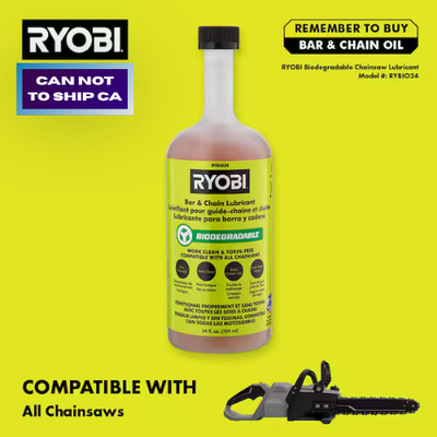 #ad Ryobi Bar And Chain Oil 24 Oz. Chainsaw Lubricant $13.57