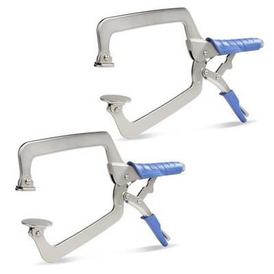 Heavy Duty C Clamp, Vise Grip Locking Pliers With Swivel Pads, 15 Inch Face C...