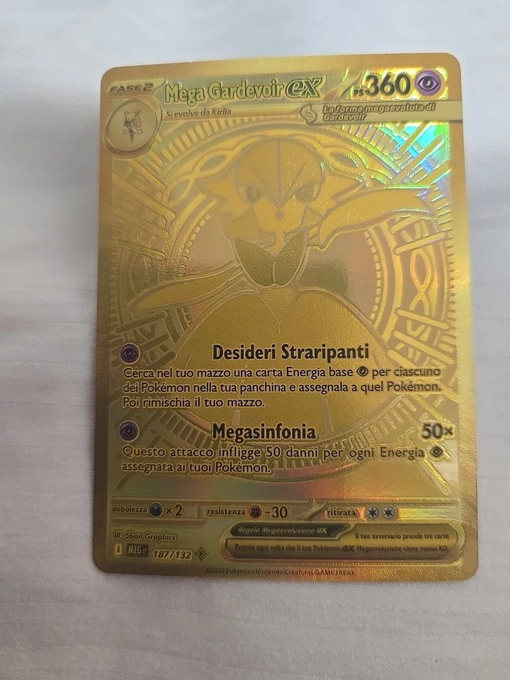 Mega Gardevoir Ex 187/132 Gold Secret Rare Italian Pokemon Card - Image 3 of 3