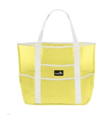 Sand Free Mesh Beach Tote - Lightweight, 8 Pockets, Foldable, 17x9x15, Yellow