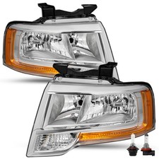 Chrome Headlight Assembly for 2015-2017 Expedition w Bulbs