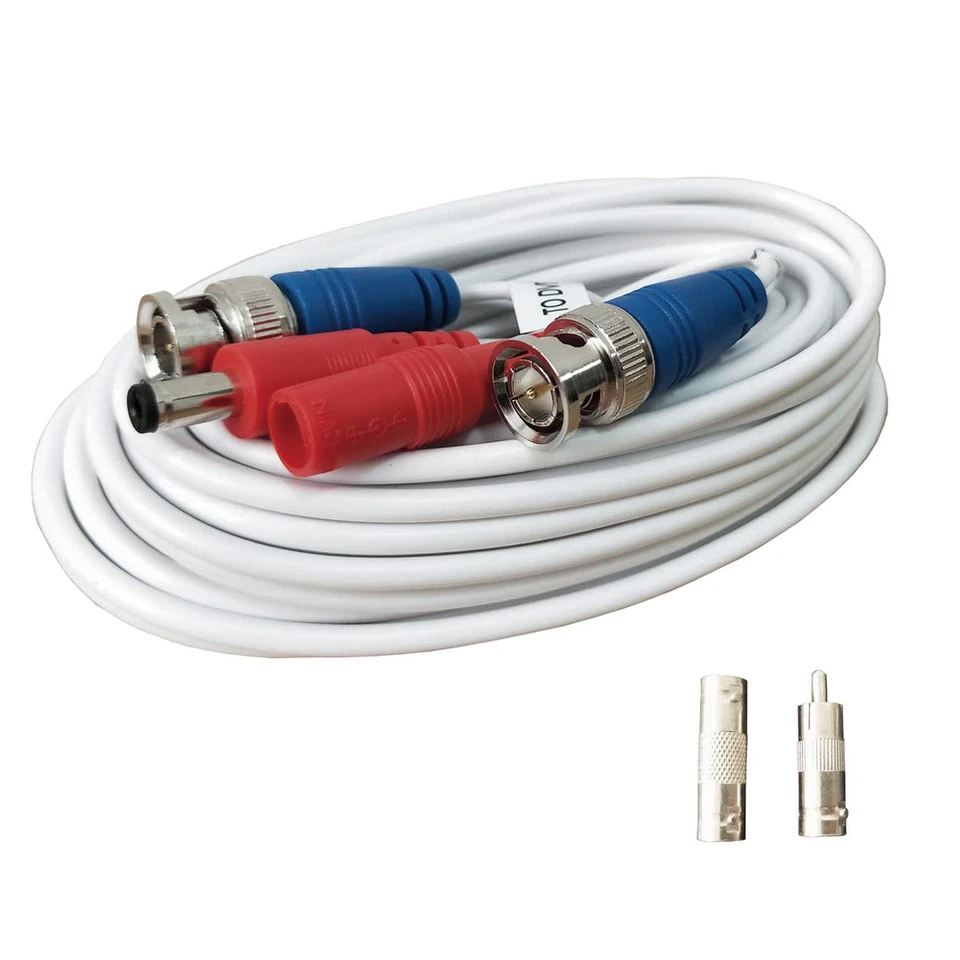 4 Pack 25Ft All-In-One Video Power Cables, Security Camera Cable BNC Extension - Image 2 of 4