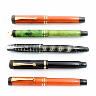 Vintage Parker 14k Gold Nib Vacumatic Permanite Fountain Pens Lot of 5 #X1008 1