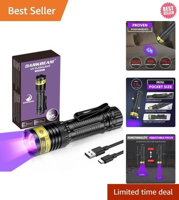Powerful Mini 395nm UV Black Light - Versatile USB-C Rechargeable Flashlight