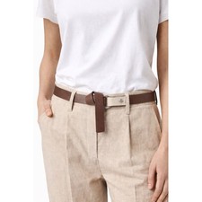 Peserico Made in Italy Leather Belt Brown Beige Two Tone